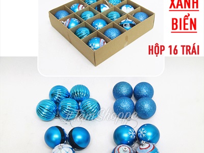 Hộp 16 trái châu Noel 4 kiểu ngẫu nhiên ĐK6cm TRAICHAU-24
